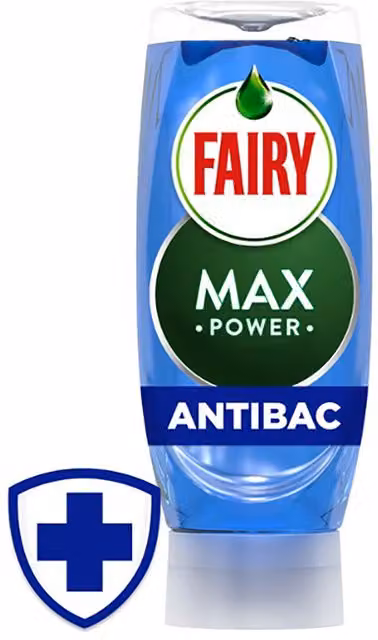 Fairy Max Power Antibacterial Washing Up Liquid, Blue, 450ml