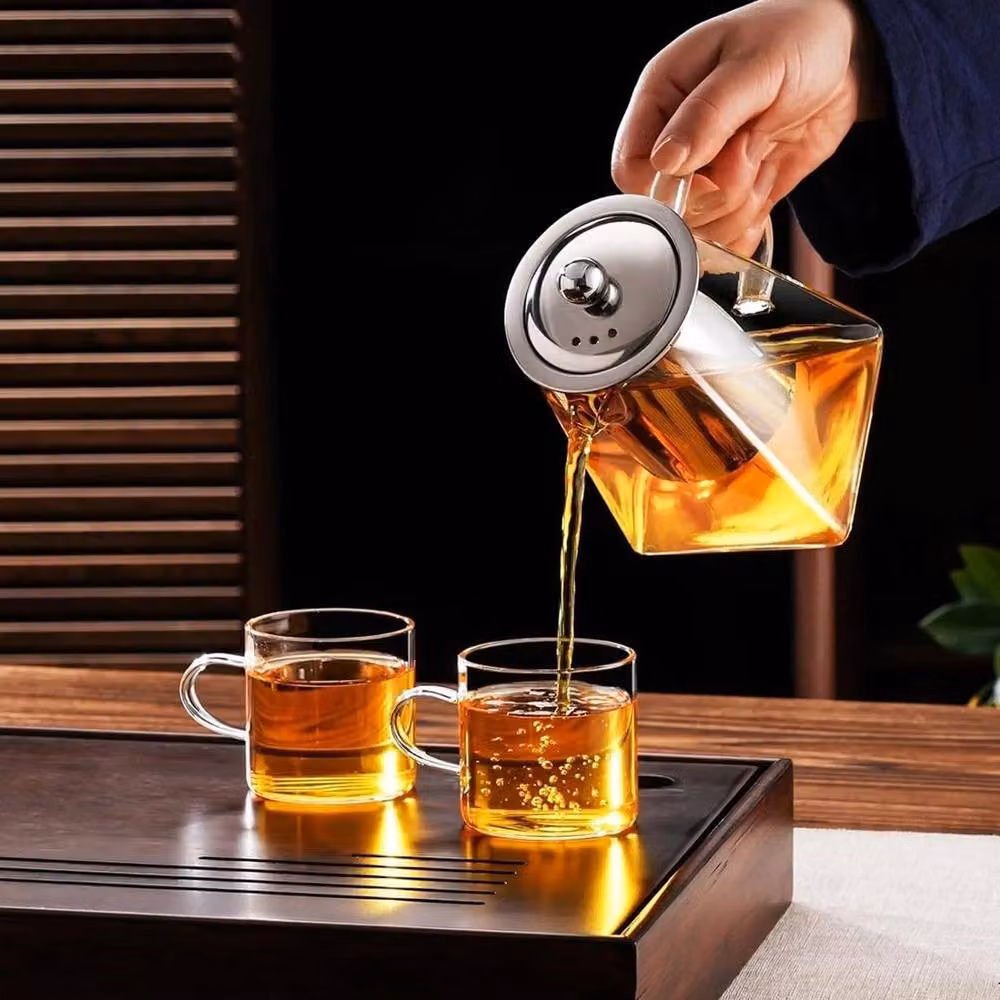 Pawnora Clear Borosilicate Glass Teapot with Removable Infuser, 350ml – 3
