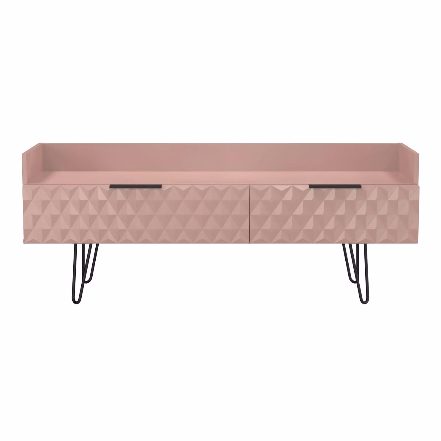 2 U Islay Ready Assembled 2 Drawer Coffee TV Unit in Dusty Pink – 2