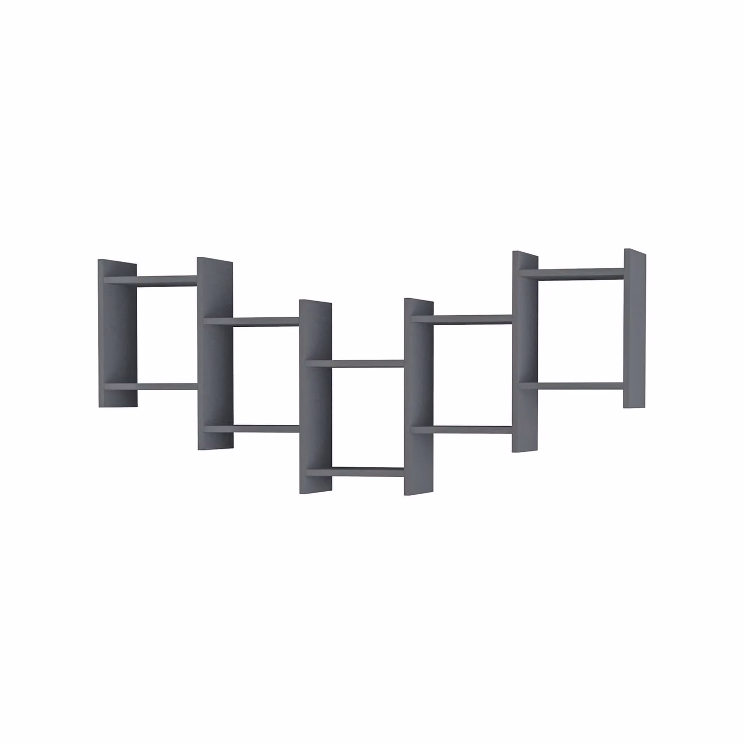 Decortie Bat' Modern Floating Wall Mounted Shelf in Dark Grey, Width: 151 cm – 2