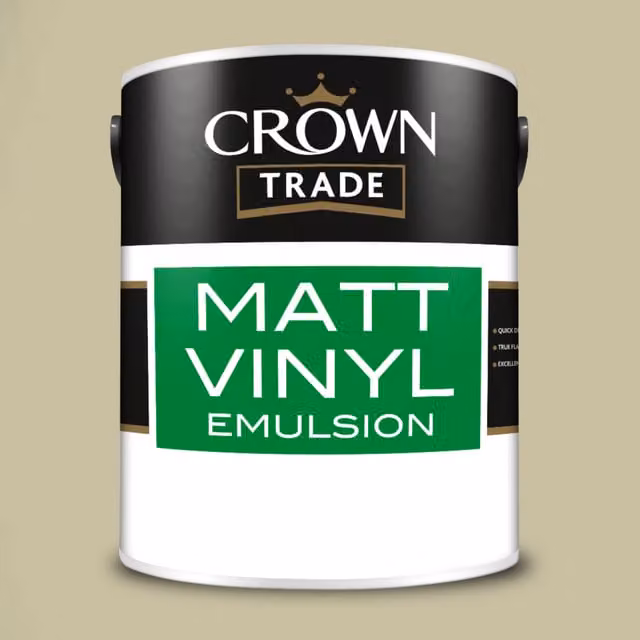 Crown Trade Spring Bud Green Matt Water Based Vinyl Dispersion Paint, 5 l