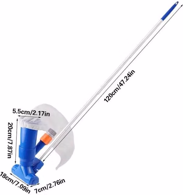 FLAVORA Blue Manual Pool Vacuum Cleaner for Spa, Pond and Hot Tub