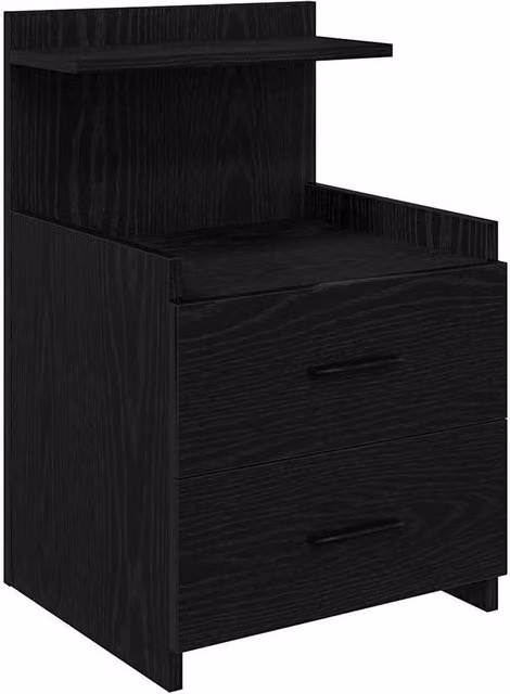 Berkfield Home Modern Bedside Cabinet with 2 Drawers in Black, W: 40 cm, D: 36.5 cm, H: 62 cm – 1