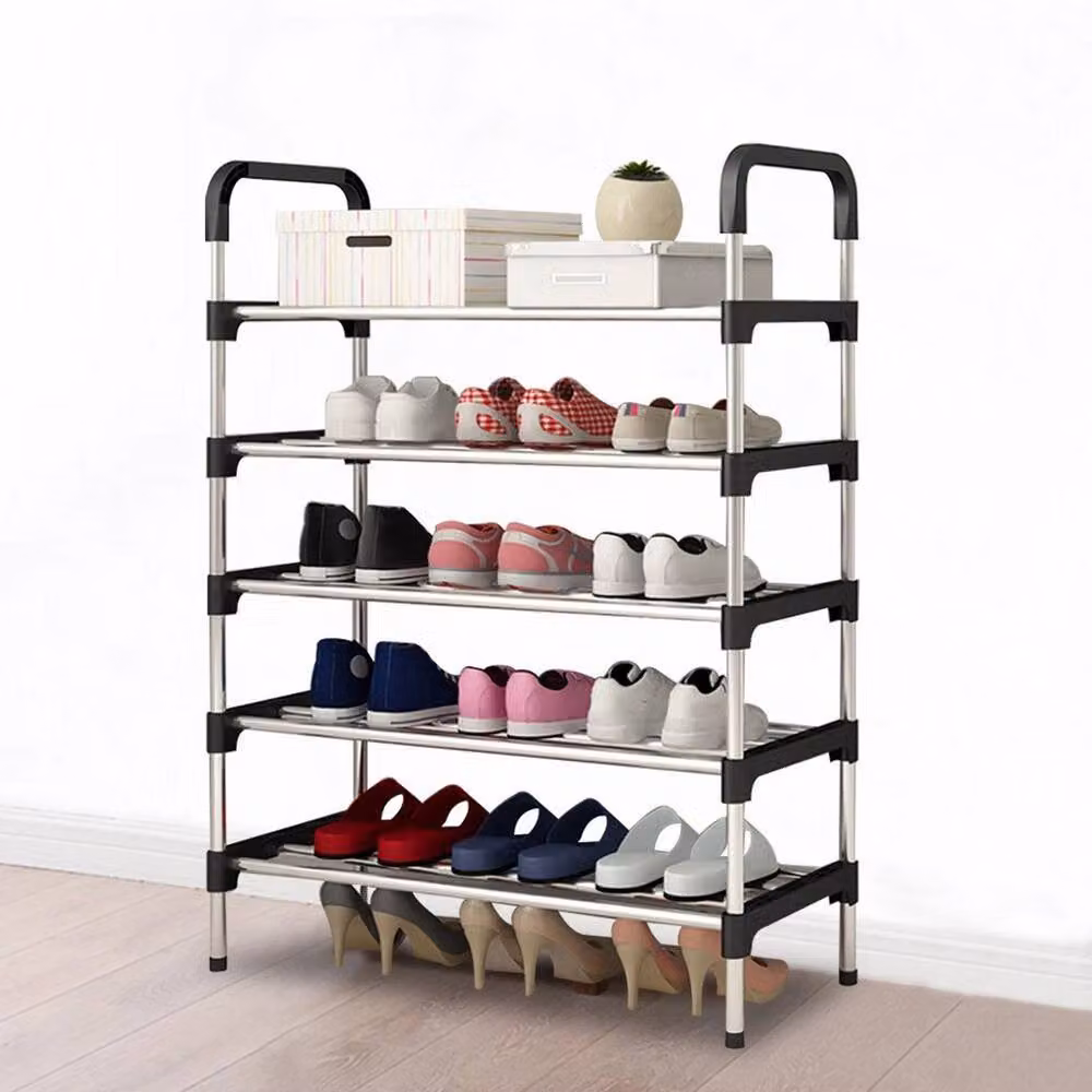 KORVIXA 5 Tier Metal Shoe Rack in Black – 3