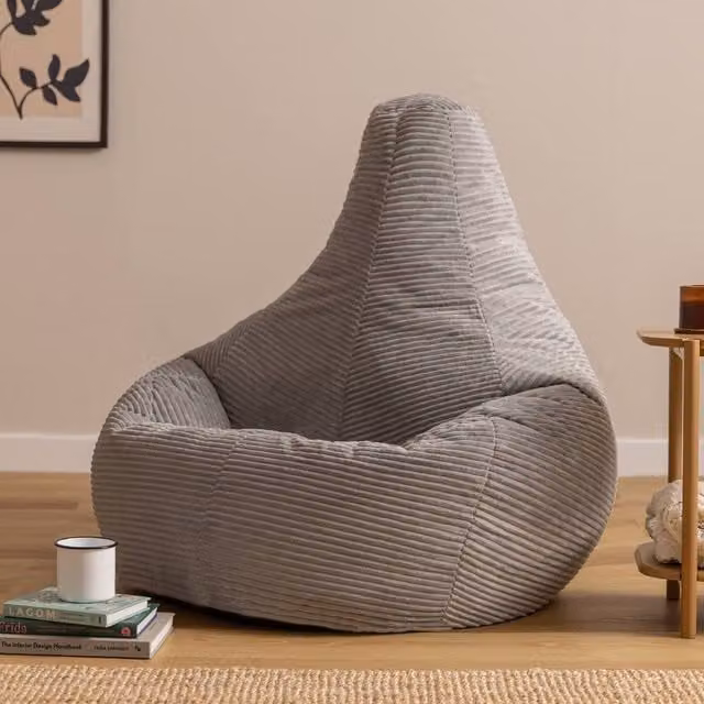 icon Dalton Corduroy Bean Bag Recliner in Grey