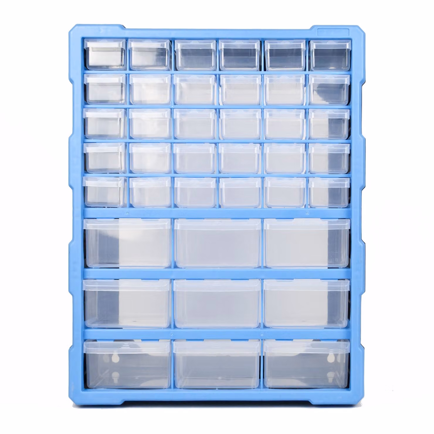 TekBox DIY Plastic Storage Organiser Unit with 39 Drawers, Blue – 2