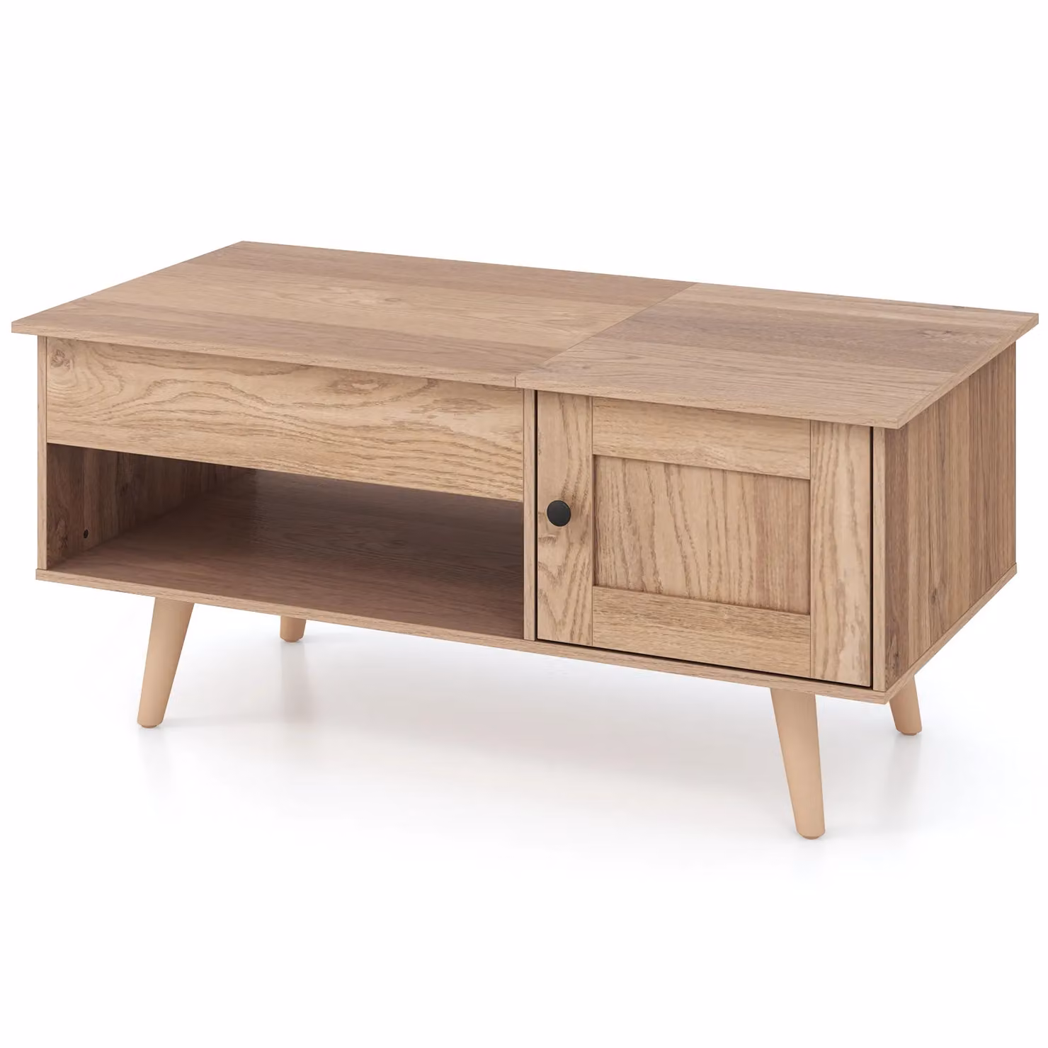 Costway Lift Top Coffee Table with Storage in Natural Wood Finish – 2