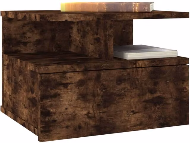 Berkfield Home Decorative Floating Nightstands, 2 Piece Set, Smoked Oak Brown, W: 40 cm, D: 31 cm, H: 27 cm – 1