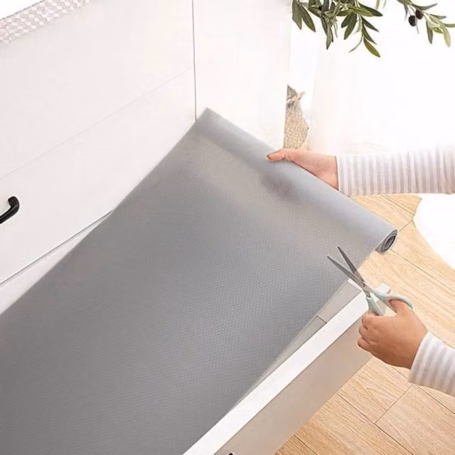 NESTLUNE Grey Waterproof Non-Slip Plastic Drawer Liner Bulk Roll, W: 52 cm, L: 2000 cm – 1