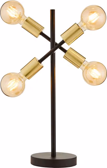 Litecraft Sparro Industrial Task Table Lamp in Black and Gold/Brass