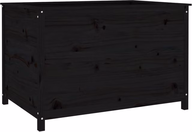 Berkfield Home Garden Black Solid Wood Pine Raised Bed W: 119.5 cm, D: 82.5 cm, H: 78 cm – 1
