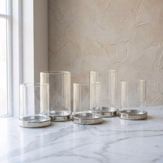 Garden Greatness Minimalist Transparent Glass Pillar Candle Holder