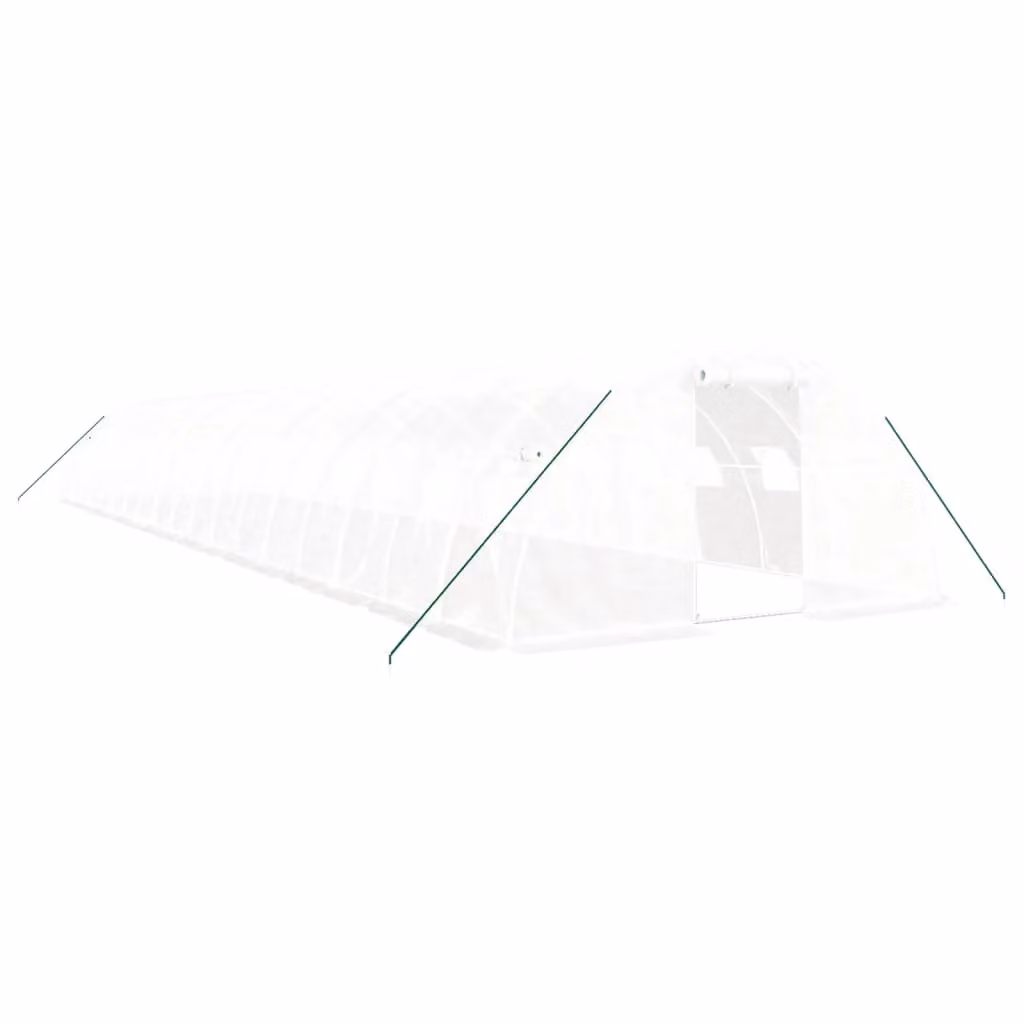 Berkfield Home Freestanding Greenhouse with White Steel Frame and Plastic Cover W/D/H: 18 x 4 x 2 m – 2