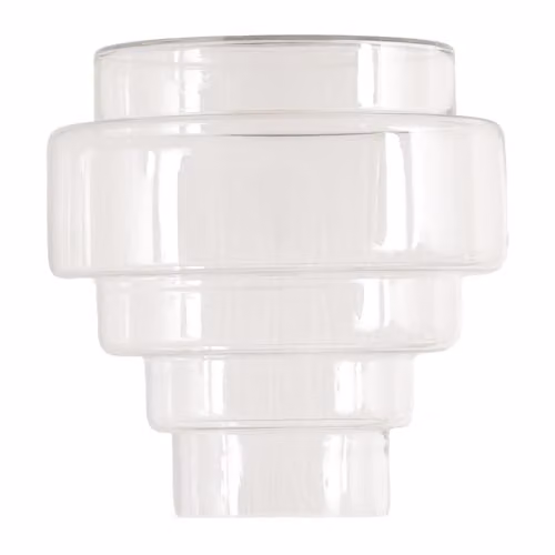 ValueLights Lane Clear 5 Tier Layered Glass Ceiling Pendant Lamp Shade, Transparent, Shade Width: 23.5 cm