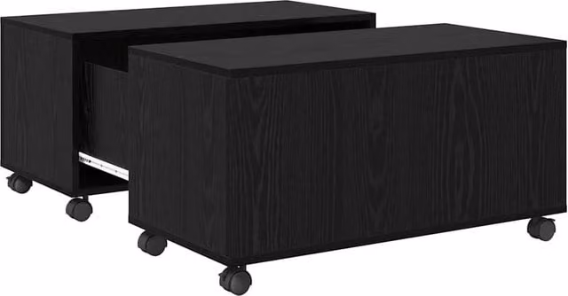 Berkfield Home Black Oak Coffee Table, W/D/H: 75 x 75 x 38 cm