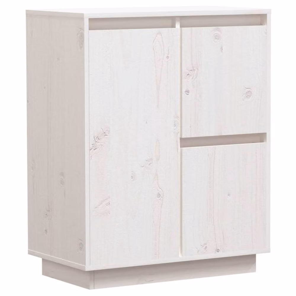 Berkfield Home White Solid Wood Pine Sideboard W/D/H: 60 x 34 x 75 cm – 2