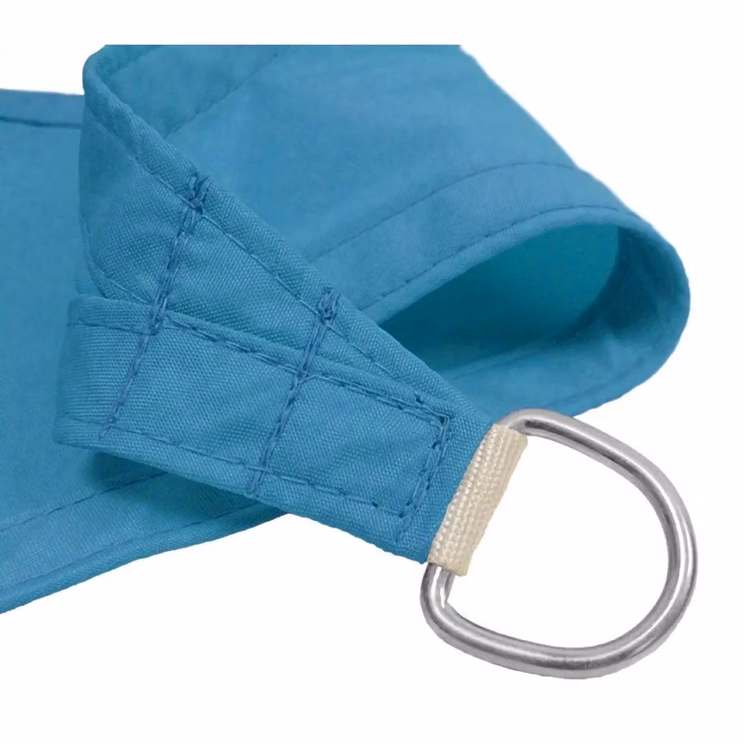 Primrose 3m Triangle Waterproof Patio Sun Shade Canopy in Pale Blue with 98% UV Block – 2