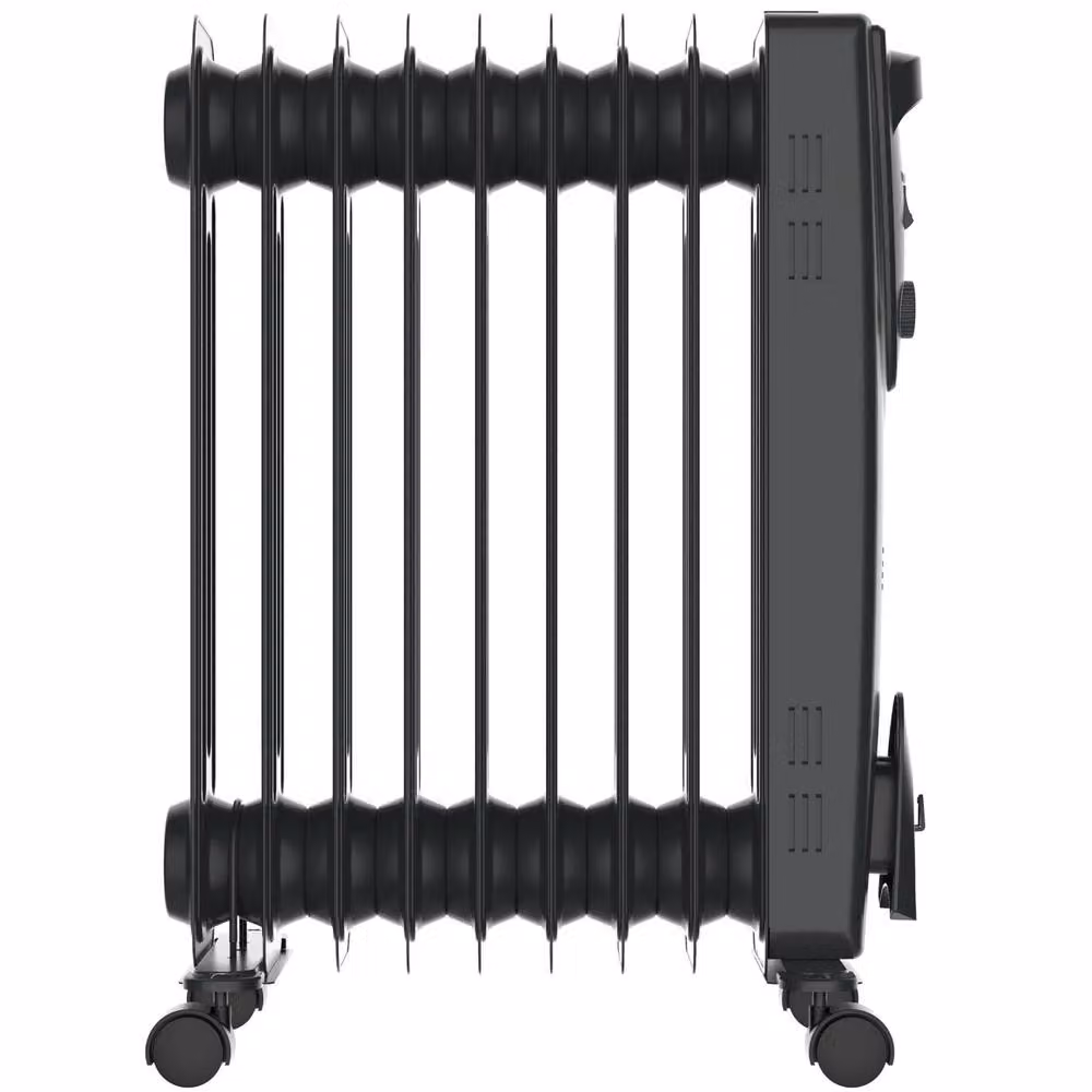 MYLEK 2kW Electric Oil Filled Radiator with Adjustable Thermostat in Black – 4