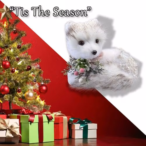 VFM e-Store White Flocked Fox Christmas Tabletop Decoration – 4
