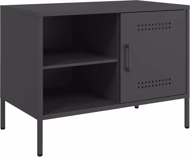 Berkfield Home Industrial Black Metal TV Cabinet W: 68 cm, D: 39 cm, H: 50.5 cm – 1