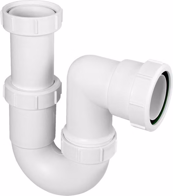 McAlpine White Plastic Adjustable Tubular Swivel P Trap ASE10