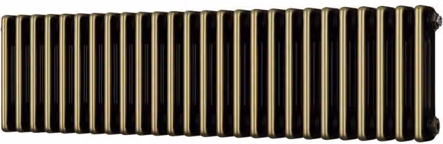 Alpha 3 Column Steel Radiator in White and Gold, W: 1177 mm, D: 300 mm, H: 600 mm