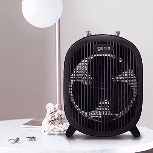 Igenix 2000W Freestanding Fan Heater with Thermostat and Overheat Protection, Black, Pack of 2 – 3