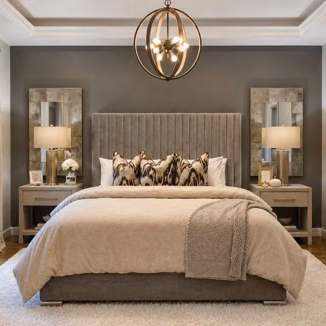 Stratus Interiors Romana Modern Paneled Upholstered Bed Frame with Gas Lift Ottoman Storage in Grey, Size: Small Double (W: 120 cm, L: 200 cm)
