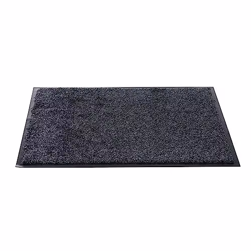 SENTRY Barrington Charcoal Grey Cotton Non-Slip Washable Mat