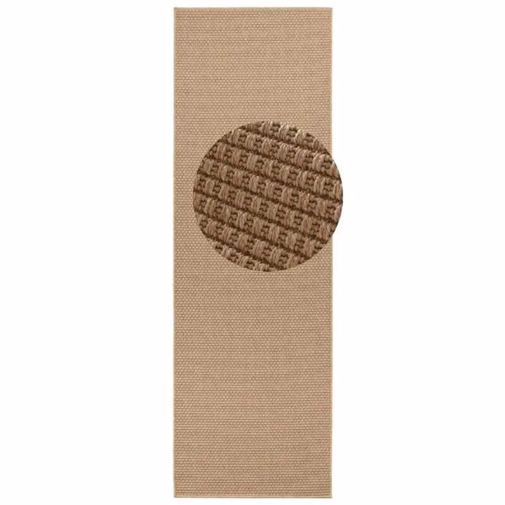 THE RUGS Flatwoven Indoor Outdoor Runner Nature Sisal Look Durable Floor Rug in Beige, W: 80 cm, L: 250 cm – 3
