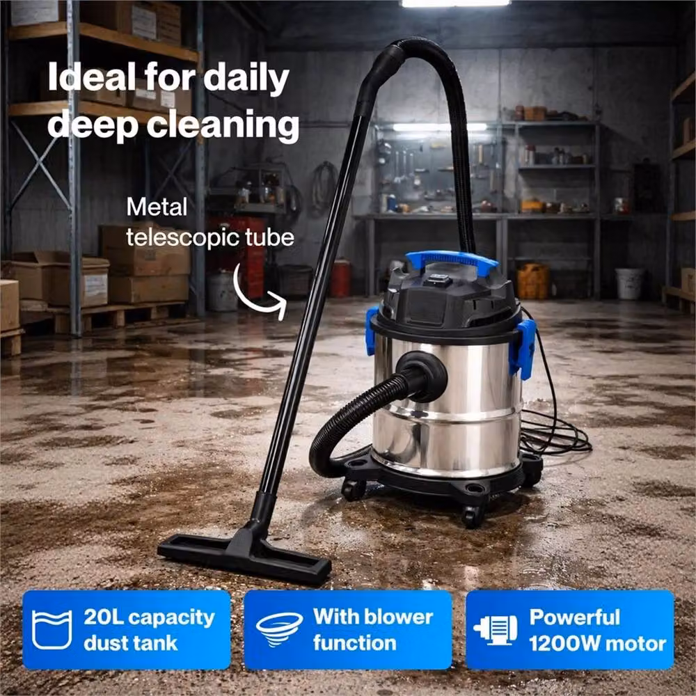 Nordara 1200W Industrial Wet and Dry Vacuum Cleaner in Silver, W/D/H: 100 x 15 x 15 cm – 4