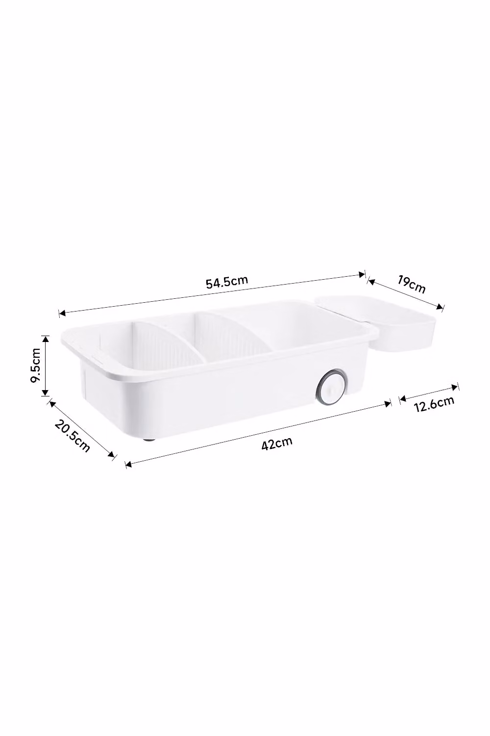 Living and Home 3-Grid Pull Out Sliding Storage Basket with Soap Box Wheeled Cabinet Drawer Organiser in White – 3