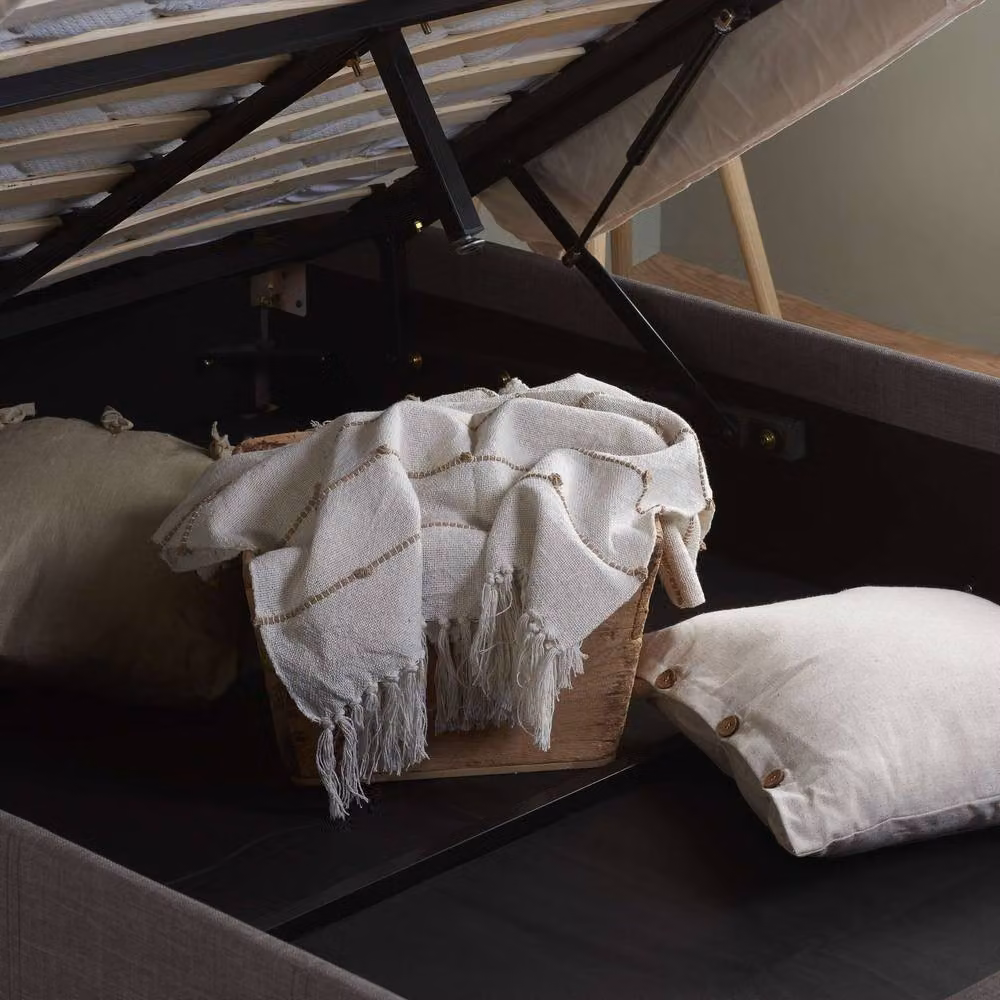Birlea Berlin Grey Velvet Upholstered Ottoman Storage Bed Frame W/D/H: 140 x 200 cm – 2