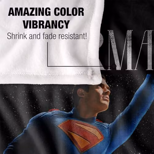 LOGOVISION Superman (2025) Movie Poster Super Soft Fleece Throw Blanket, Multicolour, W: 91 cm, D: 147 cm – 3