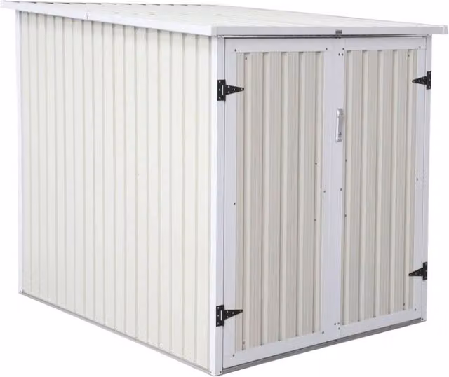 sweeek Galvanised Steel 2-Bike Shelter with Anchoring Kit in Beige