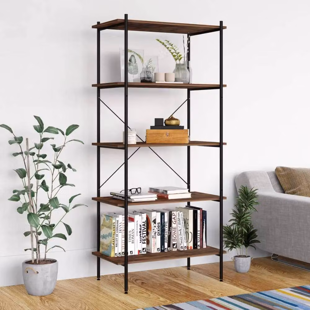 Berkfield Home 5-Tier Industrial Shelving Unit in Black and Brown, W/D/H: 80 x 40 x 163 cm – 2