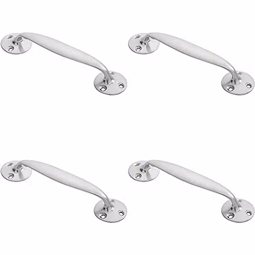 Loops 4 Pack Victorian Bow Shaped Pull Handles in Satin Chrome