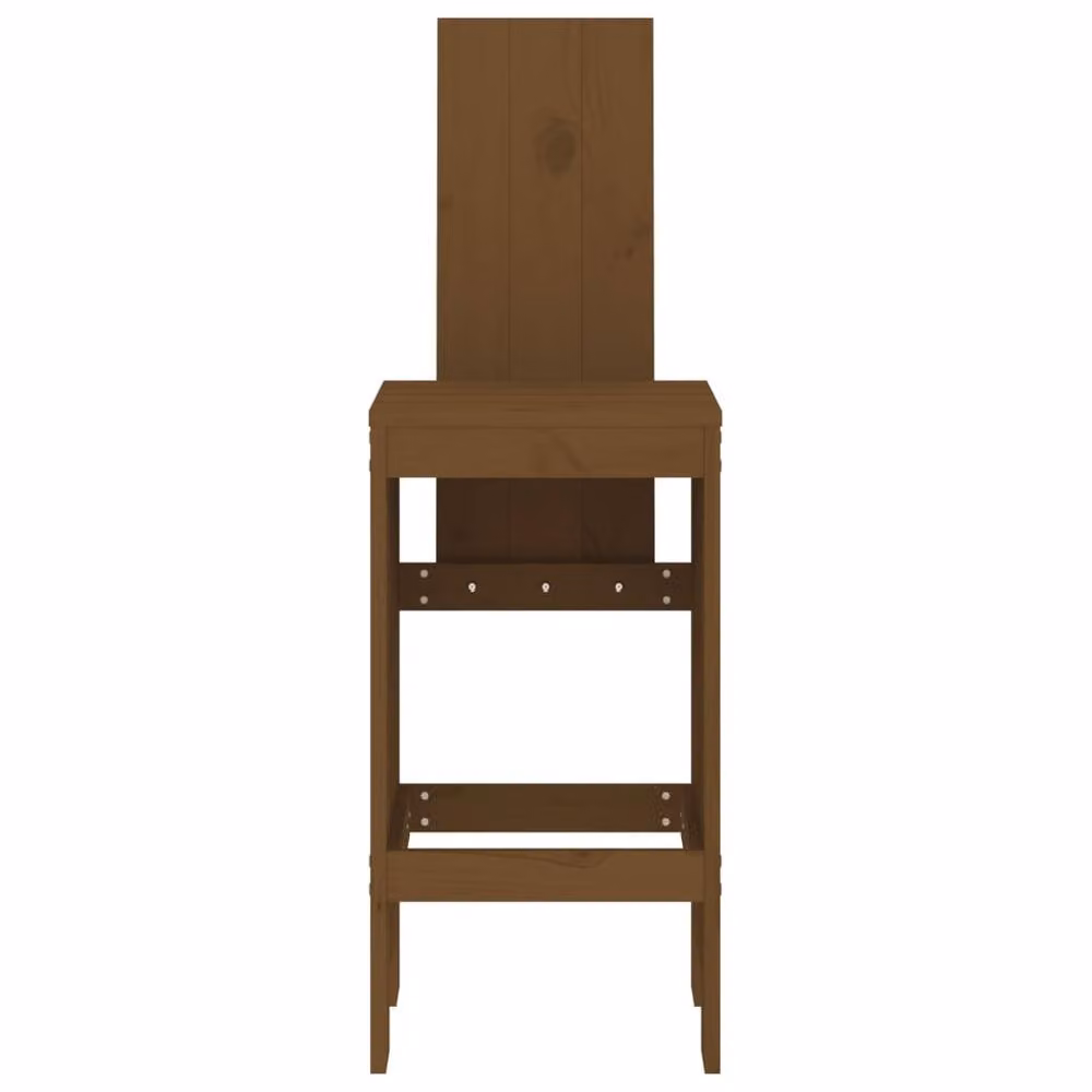 Berkfield Home Beautiful Bar Stools, 2 Piece Set, Honey Brown Solid Pine Wood, W/D/H: 40 x 42 x 120 cm – 4