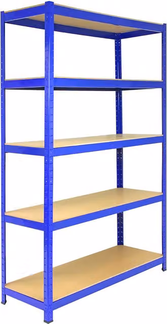 Monster Racking T-RAX 5 Bay 5 Tier Warehouse Shelving in Blue, W/D/H: 120 x 45 x 180 cm