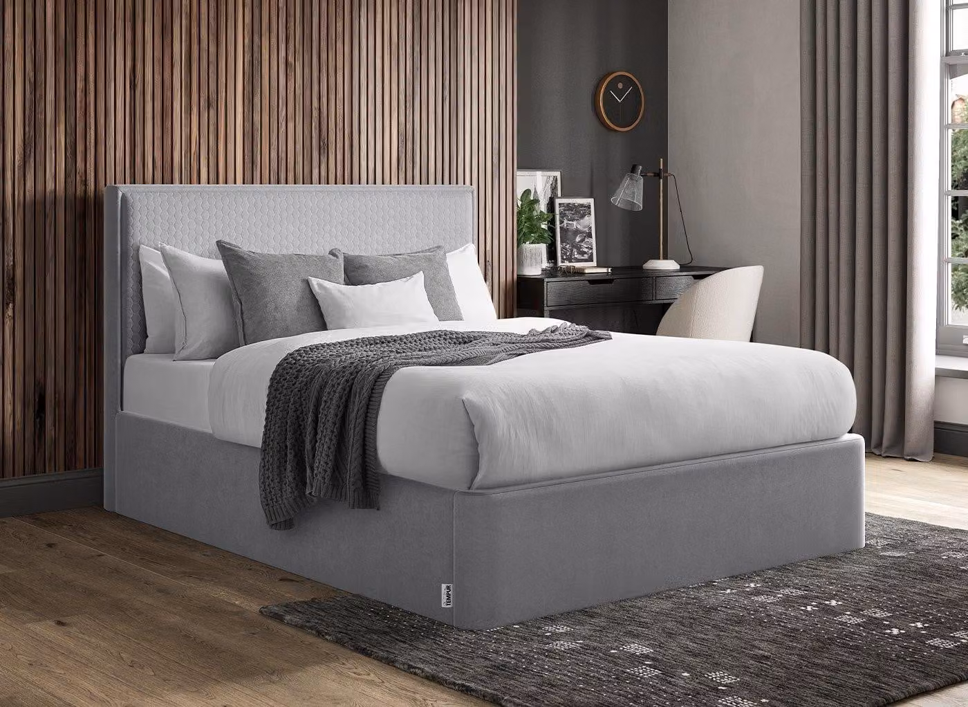 Tempur Reign Modern Upholstered Velvet Bed Frame
