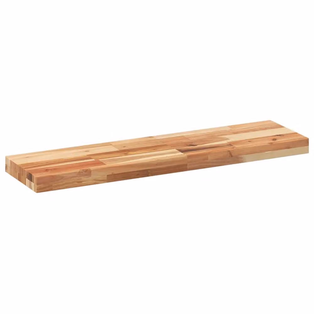 Berkfield Home Set of 2 Floating Acacia Wood Shelves, Brown, W/D/H: 100 x 20 x 4 cm – 2