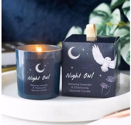 KDMD Night Owl Lavender & Chamomile Floral Votive Candle in Petrol and Gold – 1
