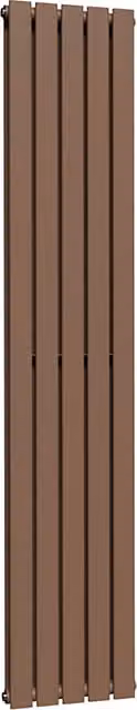 Lux Heat Flat Coloured Vertical Double Radiator in Coffee Bean, H 180 cm x W 35 cm