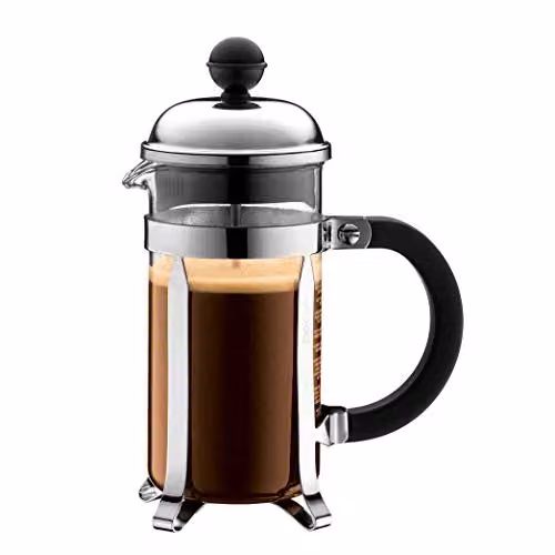 Bodum Chambord French Press Coffee Maker, 0.335 l, Silver and Transparent – 1