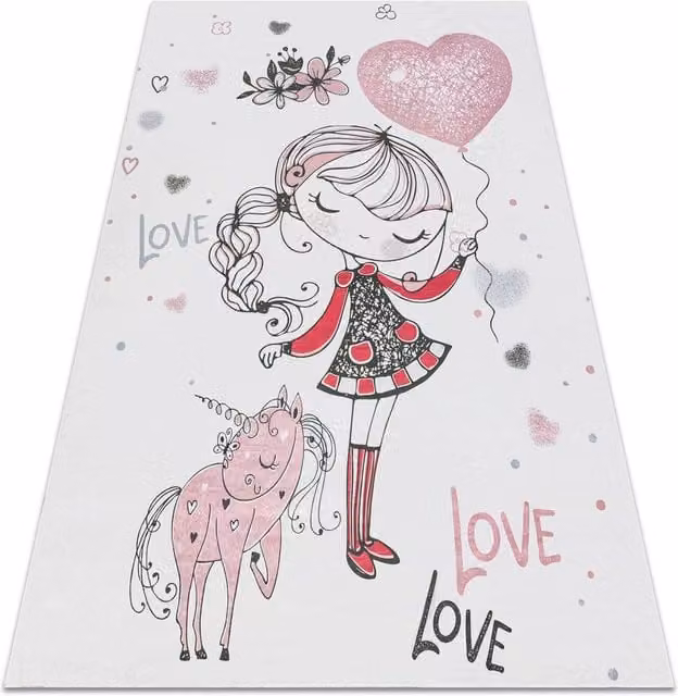RugsX Bambino Kids Motif Rug in White, W: 160 cm, D: 220 cm
