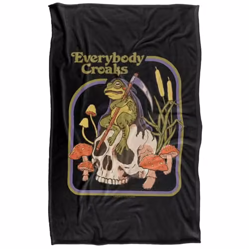 Steven Rhodes Everybody Croaks Super Soft Fleece Throw Blanket, Multicolour, W/D/H: 91 x 147 cm – 5