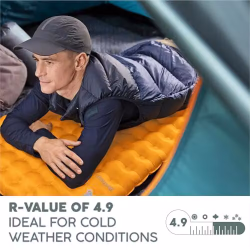 Bestway RidgeLite Insulated Inflatable Camping Mummy Sleeping Mat, Large, Orange – 2