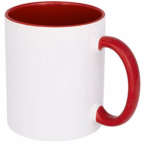 Bullet Pix Red Ceramic Sublimation Mug with Colour Pop Handle and Inner, 330 ml – 1
