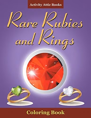 Rare Rubies and Rings Adult Colouring Book by Activity Attic Books