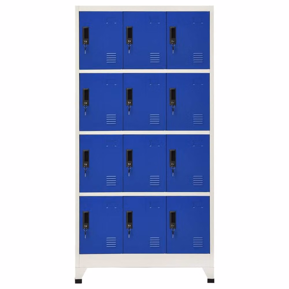 Berkfield Home Steel Locker Cabinet in Grey and Blue, W/D/H: 90 x 45 x 180 cm – 2